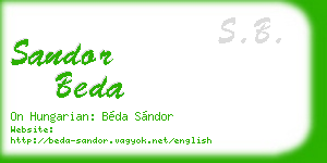 sandor beda business card