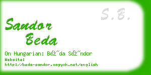 sandor beda business card